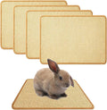 Oncpcare 4PCS Rabbit Scratch Mat - Natural Bunny Scratching Pad for Claws & Teeth Care, Cages & Pet Cage Bedding, 16x12