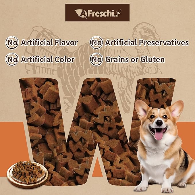 A Freschi srl Air-Dried Puppy & Adult Dog Food - Real Turkey Recipe | Grain-Free | High-Protein for Toy, Small & Large Breeds | Ideal for Picky Eaters, 1 lb Starter Bag