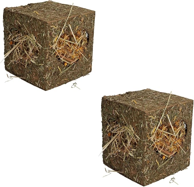 AB Tools Two Small Animals Guinea Pigs Rabbits Boredom Breaker Medium Hay Cubes