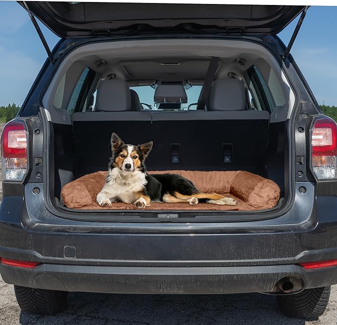 PETMAKER Couch Cover for Dogs Washable - 36x36in Plush Dog Couch Cover Protector for Medium Pets - Washable Pet Furniture Protector with Foam Bolster and Non-Slip Bottom - Puppy Essentials (Beige)
