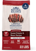 Natural Balance Limited Ingredient Adult Grain-Free Dry Dog Food, Reserve Sweet Potato & Bison Recipe, 22 Pound (Pack of 1)