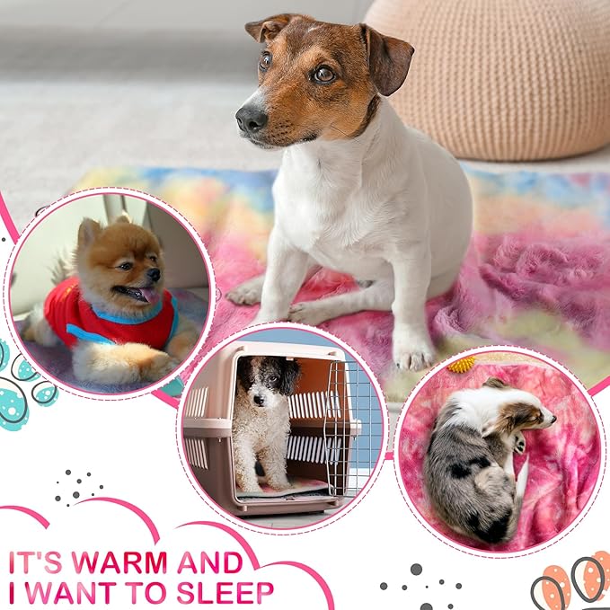 Reginary 4 Pcs Waterproof Guinea Pig Blankets Washable Small Animal Fleece Bedding Guinea Pig Cage Liners Reusable Training Pads Pet Pee Pad Sleep Mat for Hamster(Tie Dye Pattern,35 x 24 Inch)