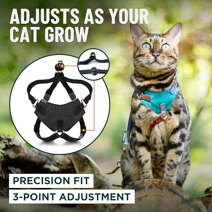 Houdini™ Escape Proof Cat Harness and Leash Set by OutdoorBengal – Red, Large Cat Harness for Walking Big Cats