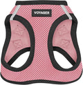 Best Pet Supplies - All Weather Mesh / Plush, Reflective, No Pull Harness for Small, Medium Dogs, Cats - Secure with Hook & Loop Fastener, Buckle, Double D-Rings - Pink/Black Trim, L