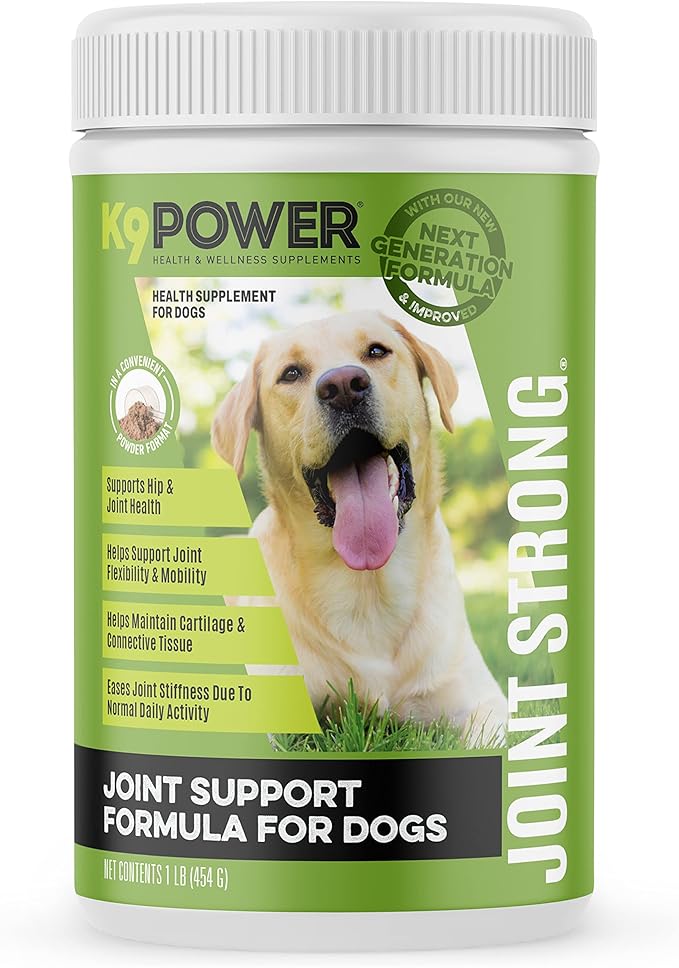 K9Power Joint Strong – Dog Joint Supplement for Mobility, Pain & Inflammation Relief – Glucosamine, Chondroitin, Collagen, Curcumin, Omega 3s, CMO, Green Tea – Ideal for Arthritis & Joint Protection