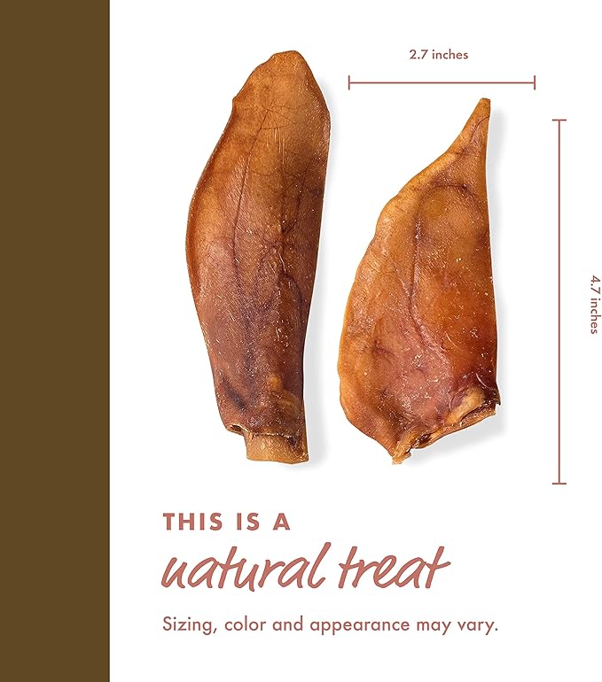 Pig Ears for Dogs (9 Count) - Long Lasting Chews for Aggressive chewers - No Hide Healthy Treat - Teeth Cleaning Treat - All Natural No Rawhide - for Small, Medium and Large Breeds
