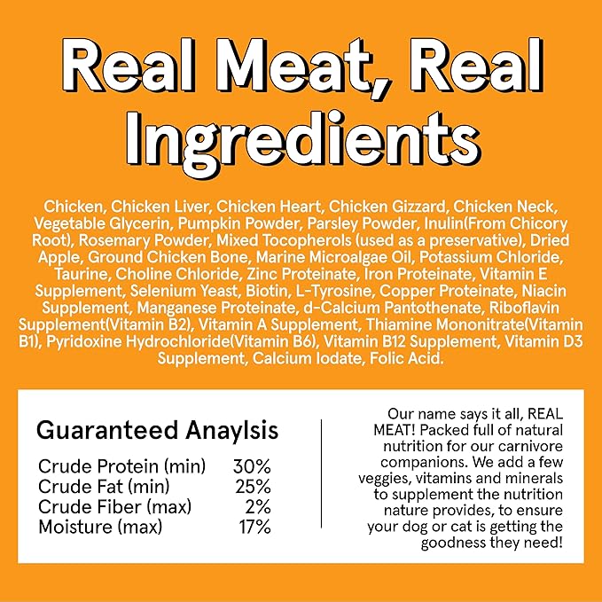 TRMC Real Meat Air Dried Dog Food w/Real USA Chicken - Four 2lb Bags of Grain-Free Real Meat Dog Food Sourced from Free-Range, Cage Free Chicken - Digestible, All Natural, High Protein