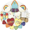 Bonne et Filou Dog Treats Gift Box Pride Themed Human Grade Gourmet 22 Luxury Treats with Dog Macarons, Truffles & Bone Cookies Healthy Snacksfor Small to Large Breeds (22 Count)