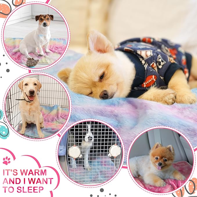Tudomro 8 Pcs Guinea Pig Blankets Washable Small Pet Fleece Bedding Cage Liners Double Sided Pet Reusable Sleep Mat Pad Cover for Ferret Chinchilla Furniture Protection(Tie Dye,16 x 24 Inch)