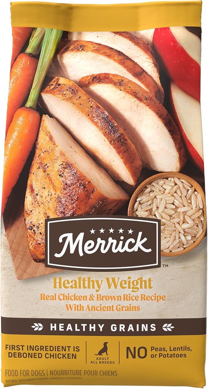 Merrick Healthy Grains Premium Adult Dry Dog Food, Wholesome and Natural Kibble, Healthy Weight Recipe - 25.0 lb. Bag