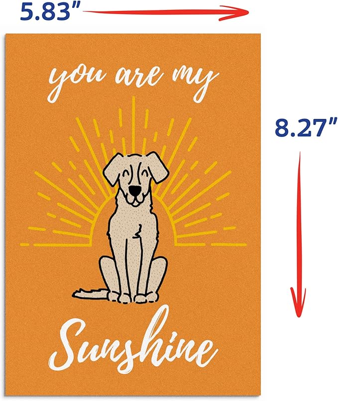 Poochie Post Edible Greeting Card for Dogs, Bacon-Flavored Dog Treat Gift with Edible Ink Pen, "You Are My Sunshine" Design, Gluten & Grain Free, Made in USA