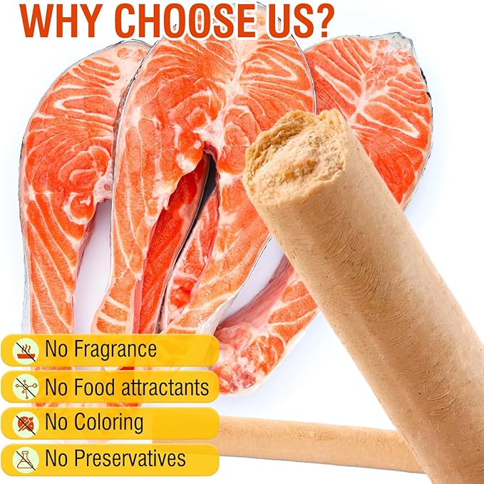 Salmon Sticks for Dogs,Real Salmon and Carrots,Easily Digestible,High Protein Dog Treat,Freshens Breath Healthy,for All Breeds (75g)