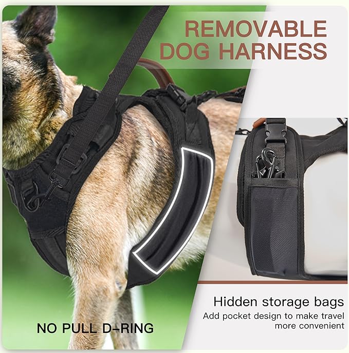 Dog Lift Harness, Full Body Dog Harness with Handle for Lifting, Front/Back Leg Support, Prevent Chafing Pee-Able Design, 2-in-1 Detachable Dog Assist Harness for Senior Disabled Dogs Up to 40lb (M)