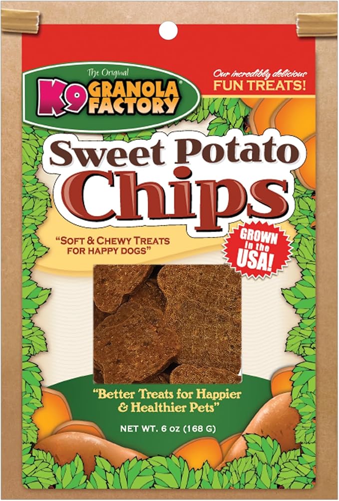 K9 Granola Factory Chip Collection for Dogs (6oz, Natural Sweet Potato Chips)