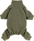 Fitwarm Turtleneck Knitted Dog Sweater Puppy Pajamas Thermal Doggie Winter Clothes Knitwear Pet Coats Cat Apparel Green X-Small