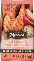 Merrick Healthy Grains Premium Adult Dry Dog Food, Wholesome And Natural Kibble With Salmon And Brown Rice - 25.0 lb. Bag