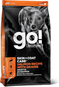 Go! Solutions Skin + Coat Care Salmon Dry Dog Food with Grains, Chicken-Free, Healthy Kibble with Omega-3s & 6s for Soft, Shiny Fur, for Puppies, Adults, & Seniors, 22 lb Bag