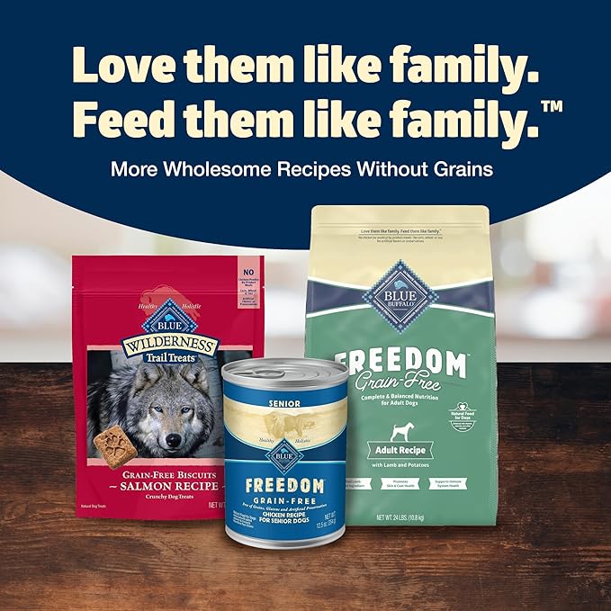 Blue Buffalo Freedom Grain-Free Dry Dog Food, Complete & Balanced Nutrition for Adult Dogs, Made in the USA with Natural Ingredients, Lamb & Potatoes, 24-lb Bag