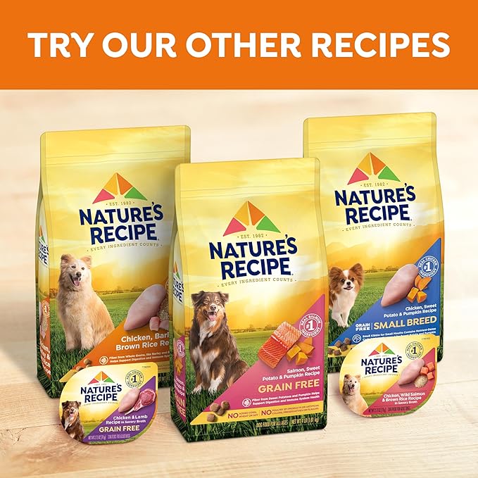 Nature’s Recipe Grain Free Dry Dog Food Salmon, Sweet Potato & Pumpkin Recipe, 24 lb. Bag