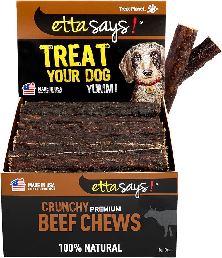 Etta Says! Premium Beef 4.5 Inch Chews - All Natural, Grain Free Dog Treat, Chew, Limited Ingredients, Usa Made