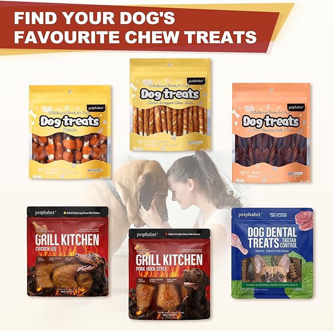 PETPHABET Rawhide Free Dog Chew Bones - 11 Count Grilled Chicken Leg Dog Chews for Small Medium Breeds, Healthy Puppy Treats for Training & Teething, Made with Real Chicken, Natural Smoky Flavor