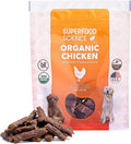 Organic Chicken Dog Treats, Low-Calorie Training Treats, Grain-Free, Semi-Soft Natural Jerky with Sweet Potato, Turmeric & Flaxseed, Healthy Dog Snacks for Puppies & Small, Medium & Large Dogs, 5 oz