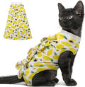 PUMYPOREITY Cat Recovery Suit After Surgery, Onesie for Female Cats, Kitten Surgical Wear for Neutered/Abdominal Wound/Skin Damage/Weaning, Large, Yellow