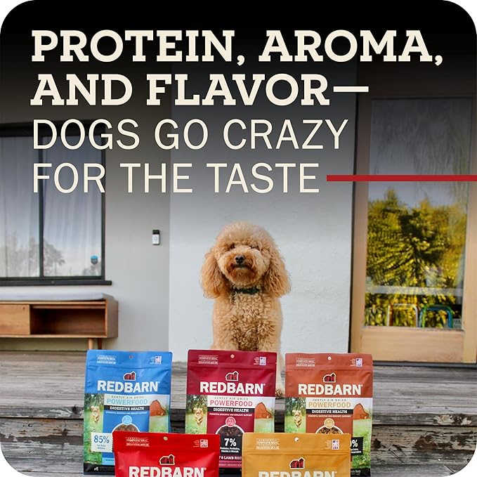 Redbarn Powerfood Air Dried Dog Food - 95% Beef & Beef Organs - High Protein Grain-Free Non-GMO Premium Dry Full Feed or Topper Made in USA with Omega 3 Salmon Oil Flaxseed - 2.5 Ounce