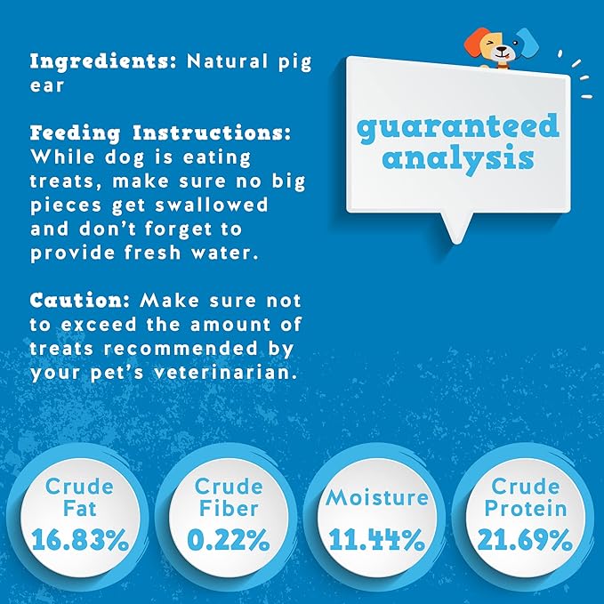 Jack&Pup Half Pig Ears for Dogs, All Natural Single Ingredient Pigs Ears Halves - Premium Dog Ear Treat - Dog Chew Treats for Large and Small Breeds (30 Pack)