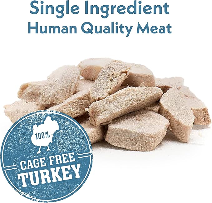 Fresh Is Best Turkey Tenders Freeze Dried Dog Treats – Raw Freeze Dried Treats for Dogs & Cats in Resealable Zipper Bag – High-Protein Single Ingredient – Made in The USA