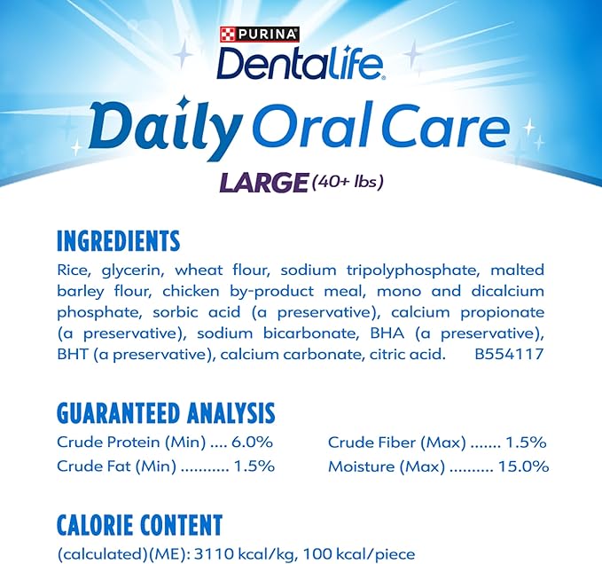 Dentalife Purina Daily Oral Care Large Dog Dental Chews Multipack - 30 ct. Pouches,(Pack of 4)