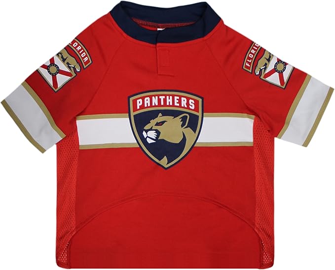 Pets First NHL Florida Panthers Jersey for Dogs & Cats, Large. - Let Your Pet be a Real NHL Fan!