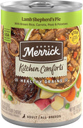 Merrick Kitchen Comforts Healthy Natural Canned Adult Dog Food with Gravy, Shepherd’s Pie with Lamb and Rice - (Pack of 12) 12.7 oz. Cans