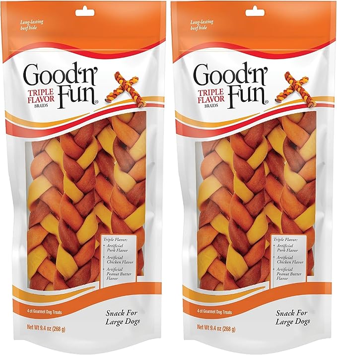 Good 'N' Fun Good ‘N’ Fun Triple Flavor Braids, 9.4 Ounce (Pack of 2)