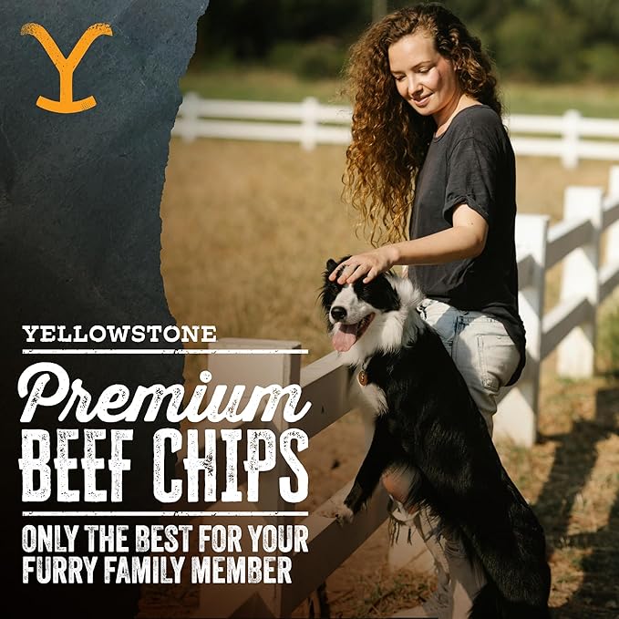 Yellowstone Limited Ingredient Dog Jerky – Air Dried Beef Collagen Chips – Crunchy & Chewy Texture – Single Protein – Made in USA – 16 oz