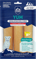 Himalayan Dog Chew Yak Cheese Dog Chews, Lactose Free & Grain Free, USA Made, for All Dog Breeds, Medium Density Cheese Chew, Resealable Pouch with 3 YUM Treats, Cheese Flavor