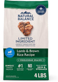 Natural Balance Limited Ingredient Puppy Dry Dog Food with Healthy Grains, Lamb & Brown Rice Recipe, 4 Pound (Pack of 1)