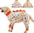 LovinPet Large Dog Pajamas, Anti Licking, Recovery Suit, Lightweight Jurassic Knit, UV for Large Dogs/L