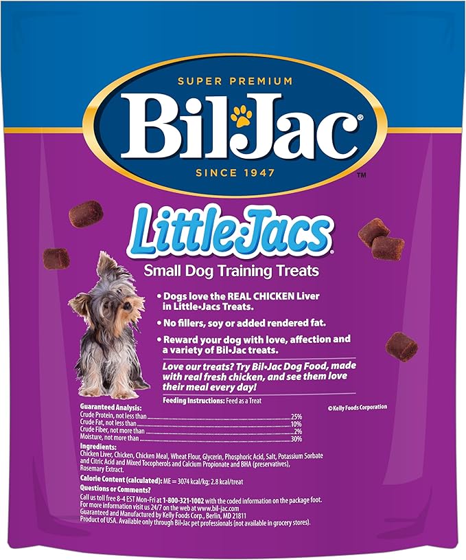 Bil-Jac Little Jacs Small Dog Training Treats, Chicken Flavor, Made with Chicken Liver, 16oz (2-Pack)