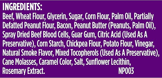 Nutrish Triple Delights Premium Dog Treats with Real Beef, Bacon, and Peanut Butter, 4.5 oz. Pouch, Pack of 5