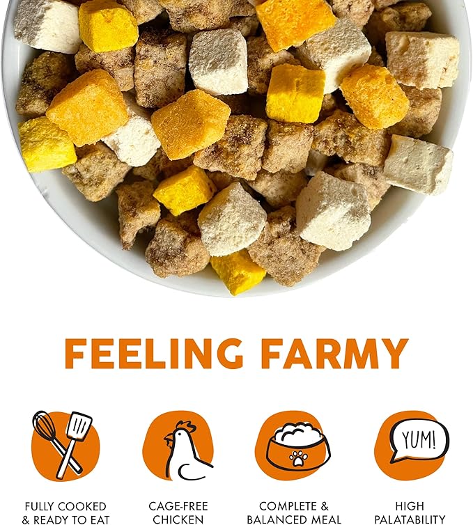 Weruva Dog Freeze Dried, Feeling Farmy with Chicken Breast, Egg & Pumpkin, 1oz Bag (Pack of 3)