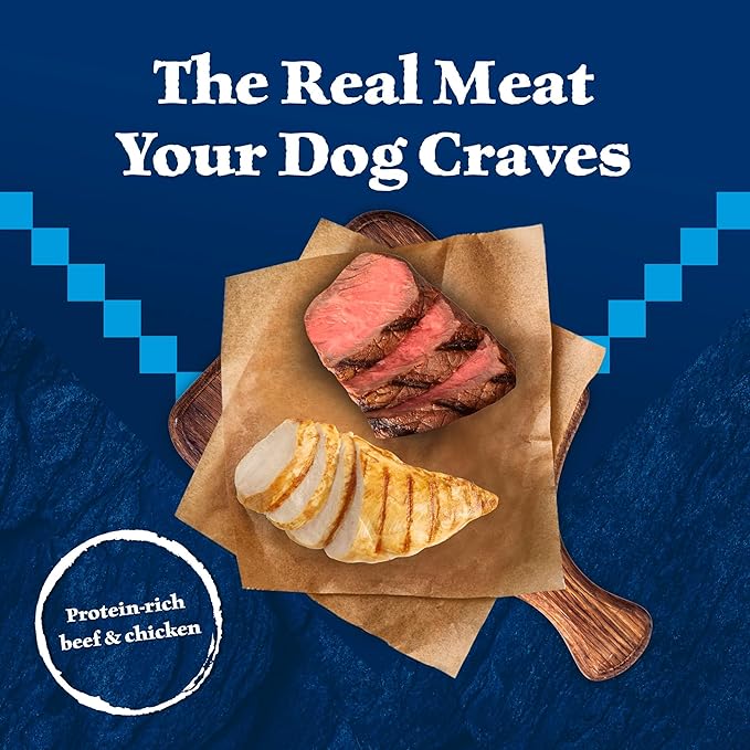 Blue Buffalo Wilderness Beef and Chicken Grill and Wolf Creek Stew Hearty Beef in Gravy Adult Dog Wet Food, 12.5 oz. Cans, 6 Count Variety Pack