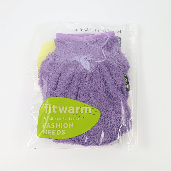 Fitwarm Dog Fuzzy Fleece Pajamas, Dog Winter Clothes for Small Dogs Girl, Pet Jumpsuit, Doggy Apparel, Purple, XXL