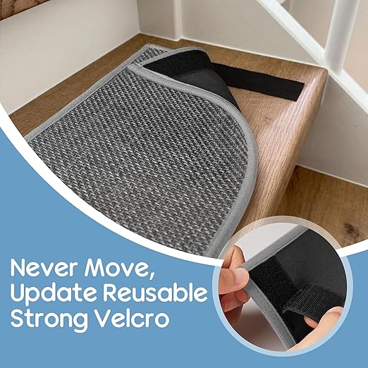 GOYLSER Peel and Sticker Stair Treads Non Slip for Wooden Steps Indoor, 15 Pack Rubber Backed Stair Pads Rug, Removable Staircase Mats Step Cover, Grey