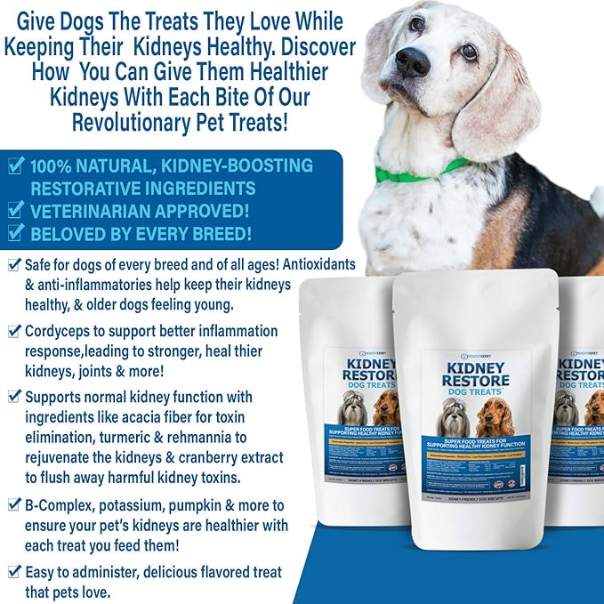 Kidney Restore Dog Treats, 16oz for Petite Dogs - Low Protein Dog Treats for Kidney Support