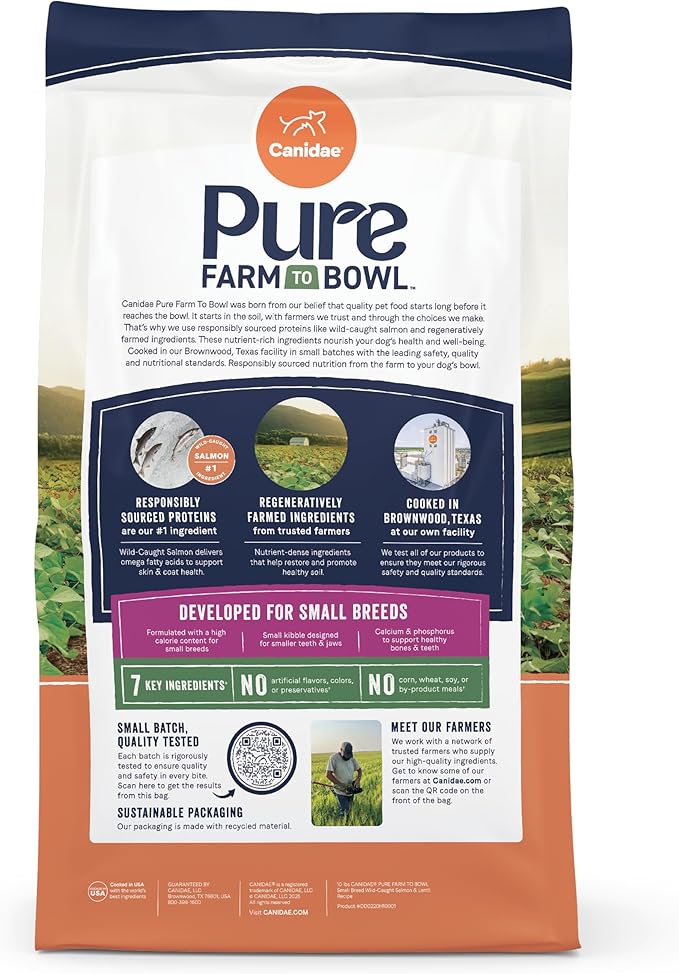 Canidae Pure Farm to Bowl Small Breed, Wild-Caught Salmon & Lentil Recipe, 10 lbs.