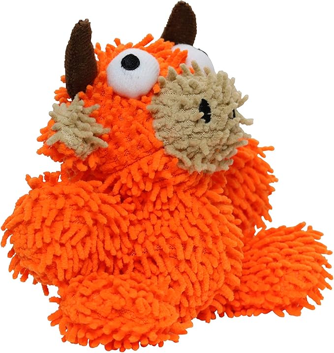 MIGHTY- Microfiber Ball - Farm – Made with Squeaker Balls and Minimal Stuffing. Strong & Tough. Interactive Play. Machine Washable & Floats (Bull, Jr 2 Pack)