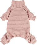 Fitwarm Turtleneck Knitted Dog Sweater Puppy Pajamas Thermal Doggie Winter Clothes Knitwear Pet Coats Cat Apparel Pink Small