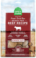 Open Farm, Freeze Dried Raw Dog Food, Patties with 95% Meat, Organs & Bone, Complete Meal or Freeze Dried Dog Food Mixer, Grass-Fed Beef Recipe, 17.5oz Bag
