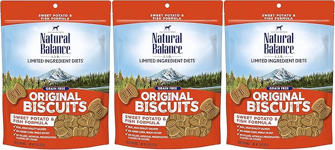 Natural Balance L.I.T. Sweet Potato and Fish Formula Dog Treats for Dogs - 3-Pack, 14oz